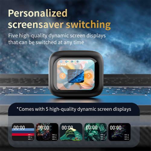 Bluetooth V5.4 Earphone Noise Cancellation Color Screen Touch High Sou 2