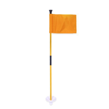 Orangefarbene Golf-Grün-Flagge, zweiteiliger, abnehmbarer Fahnenmast, leicht zu tragen
