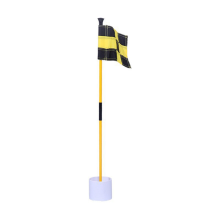 Schwarz-gelbe Golf-Grün-Flagge, buntes zweiteiliges kariertes Targe