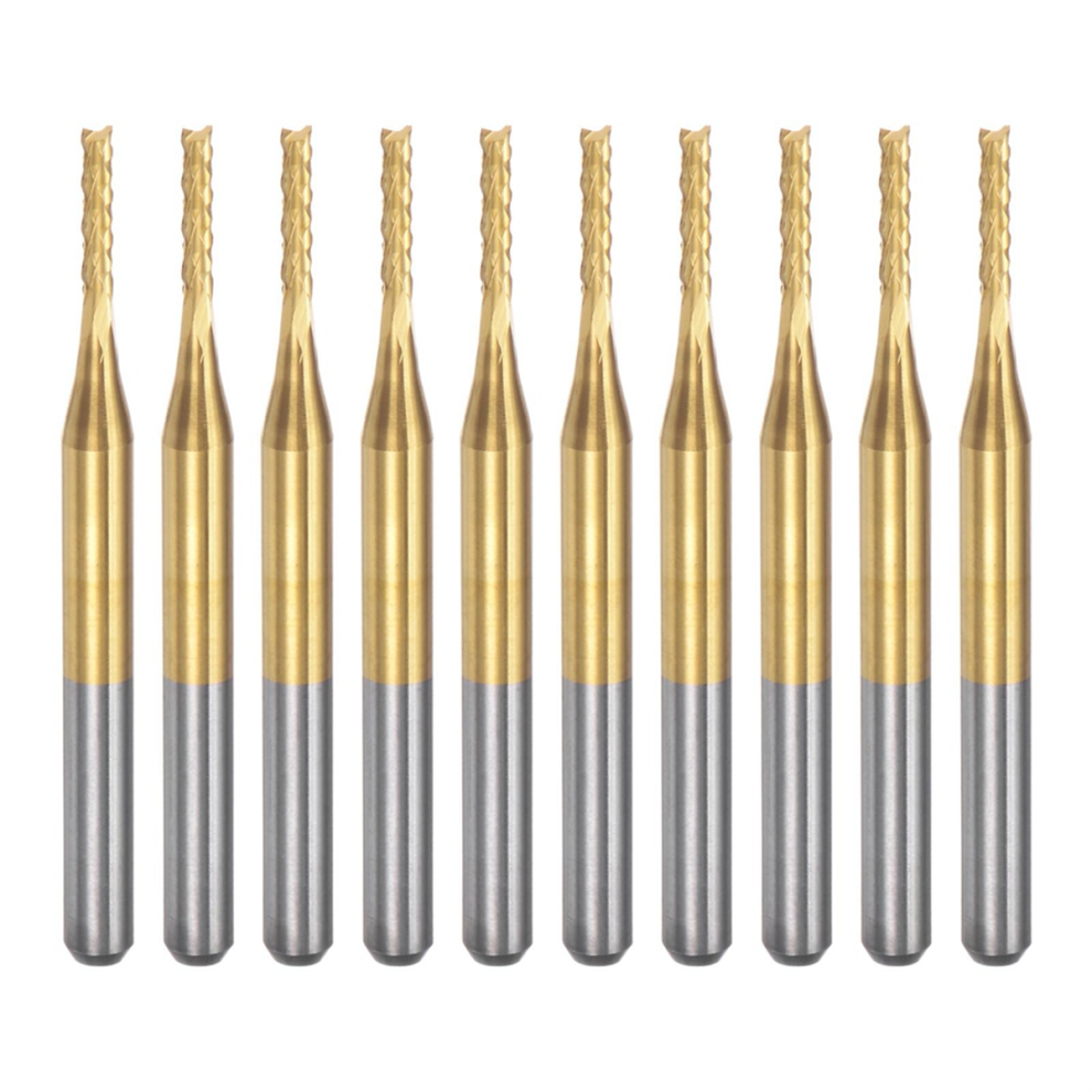 10Pcs Titanium Coat Carbide End Mill Engraving Milling Cutter Cnc Rout 4852641425775