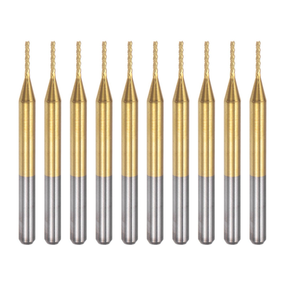 10Pcs Titanium Coat Carbide End Mill Engraving Milling Cutter Cnc Rout 4852641425799