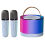 Mini macchina per karaoke blu con 2 microfoni wireless, portatile Blueto 2