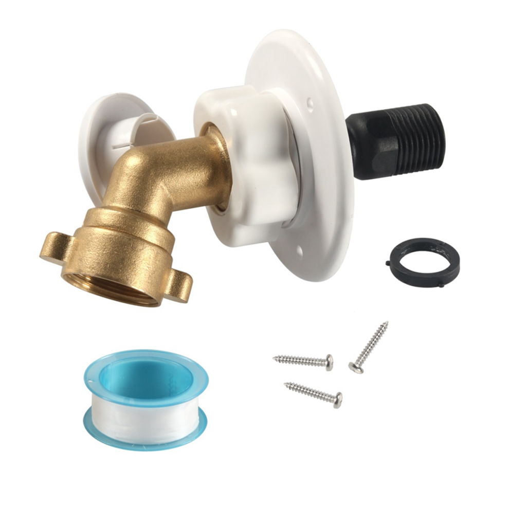 Rv City Water Fill Inlet Flange Brass With Hose Elbow Check Valve Hook 4852641423054