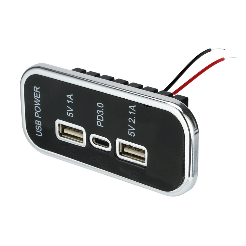 Typecat 12/24V Car Charger Pd3.0 Dual Usb Socket For Motorcycle Auto Truck Atv