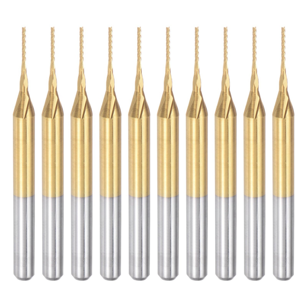 10Pcs Titanium Coat Carbide End Mill Engraving Milling Cutter Cnc Rout 4852641425850