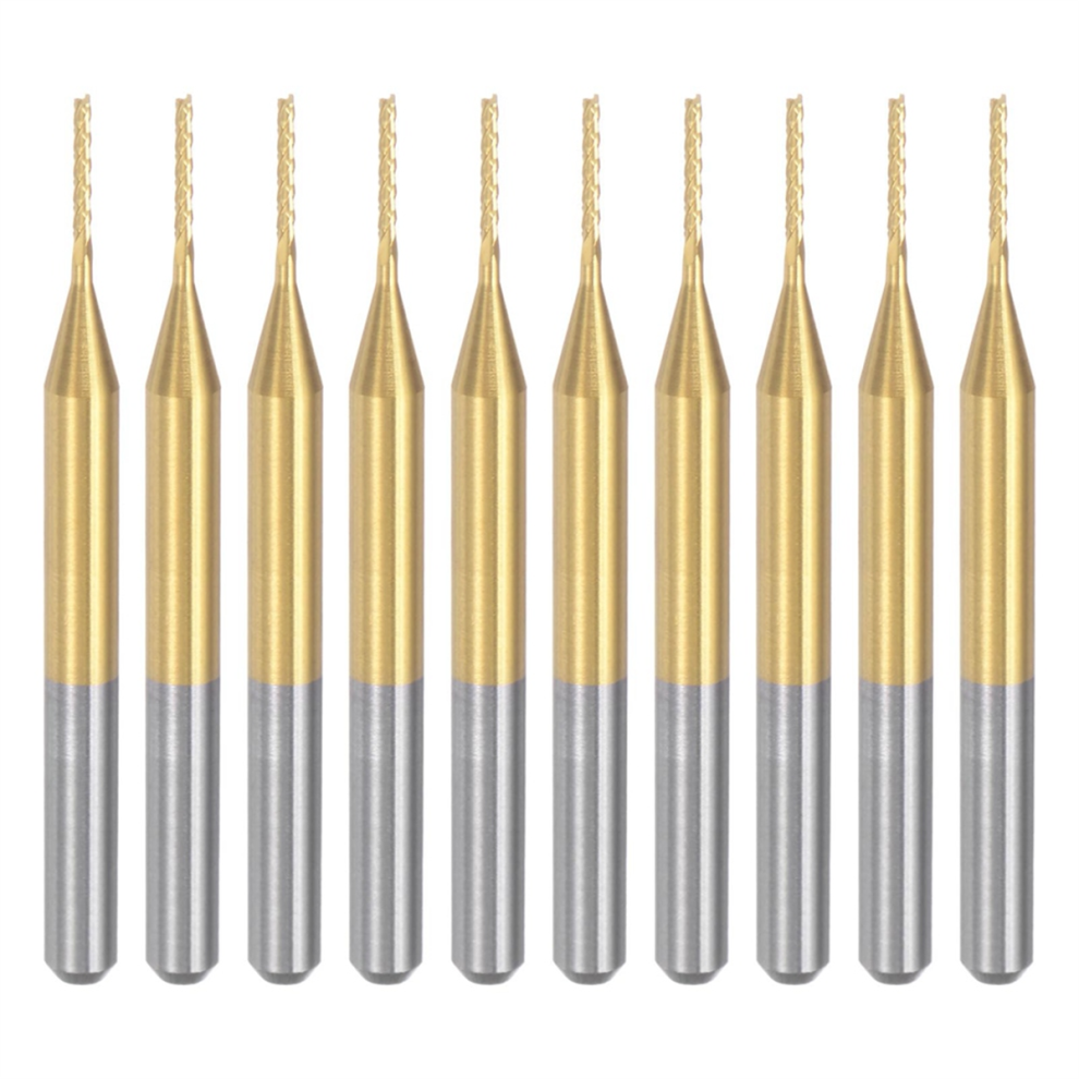10Pcs Titanium Coat Carbide End Mill Engraving Milling Cutter Cnc Rout 4852641425959