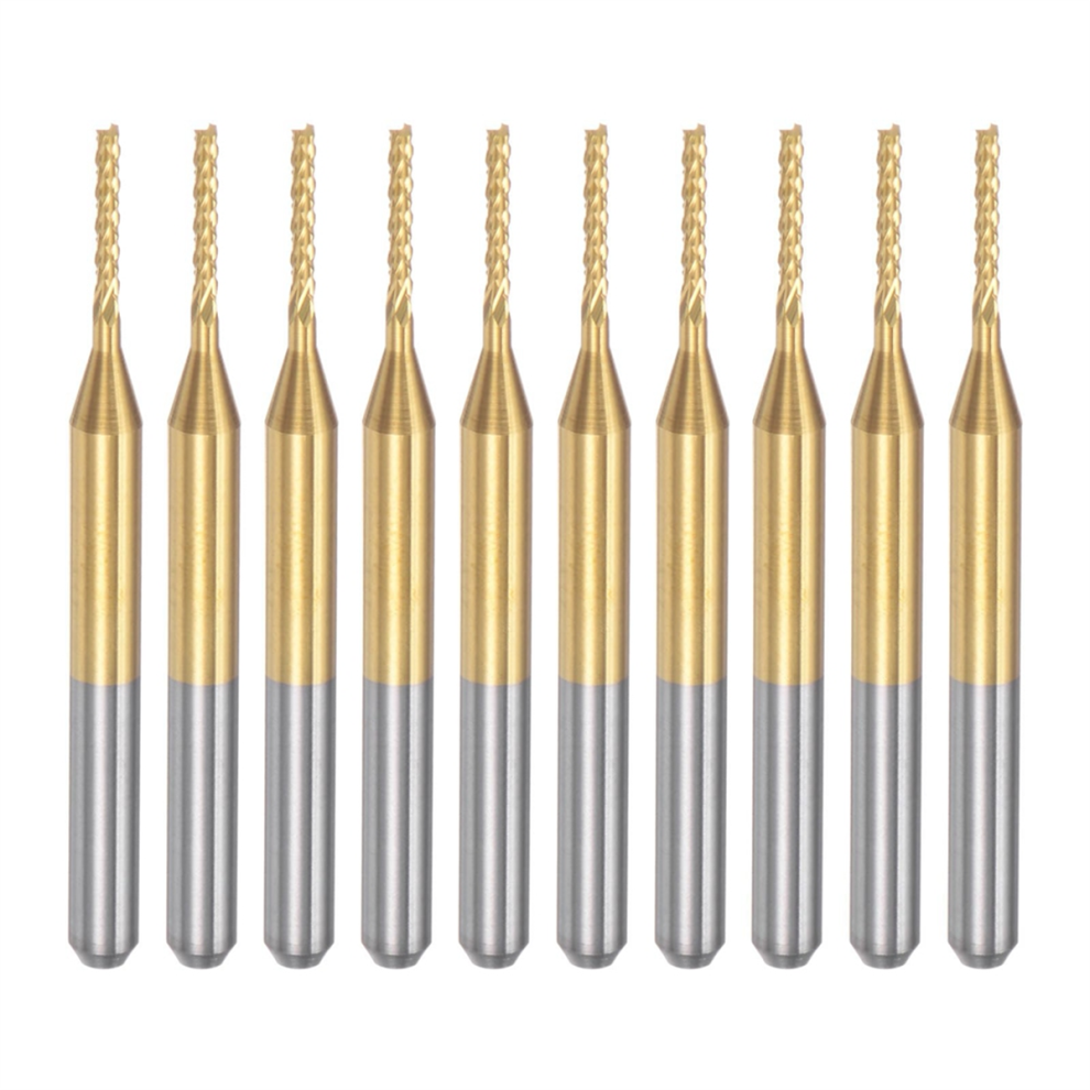 10Pcs Titanium Coat Carbide End Mill Engraving Milling Cutter Cnc Rout 4852641425843