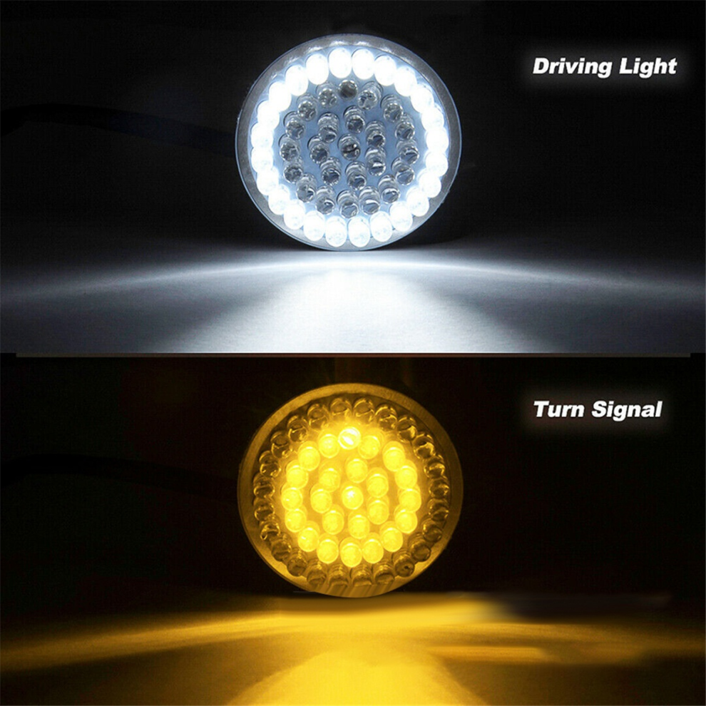 LED Turn Signals Bulbs, 2Inch Front Rear Black-Fin
