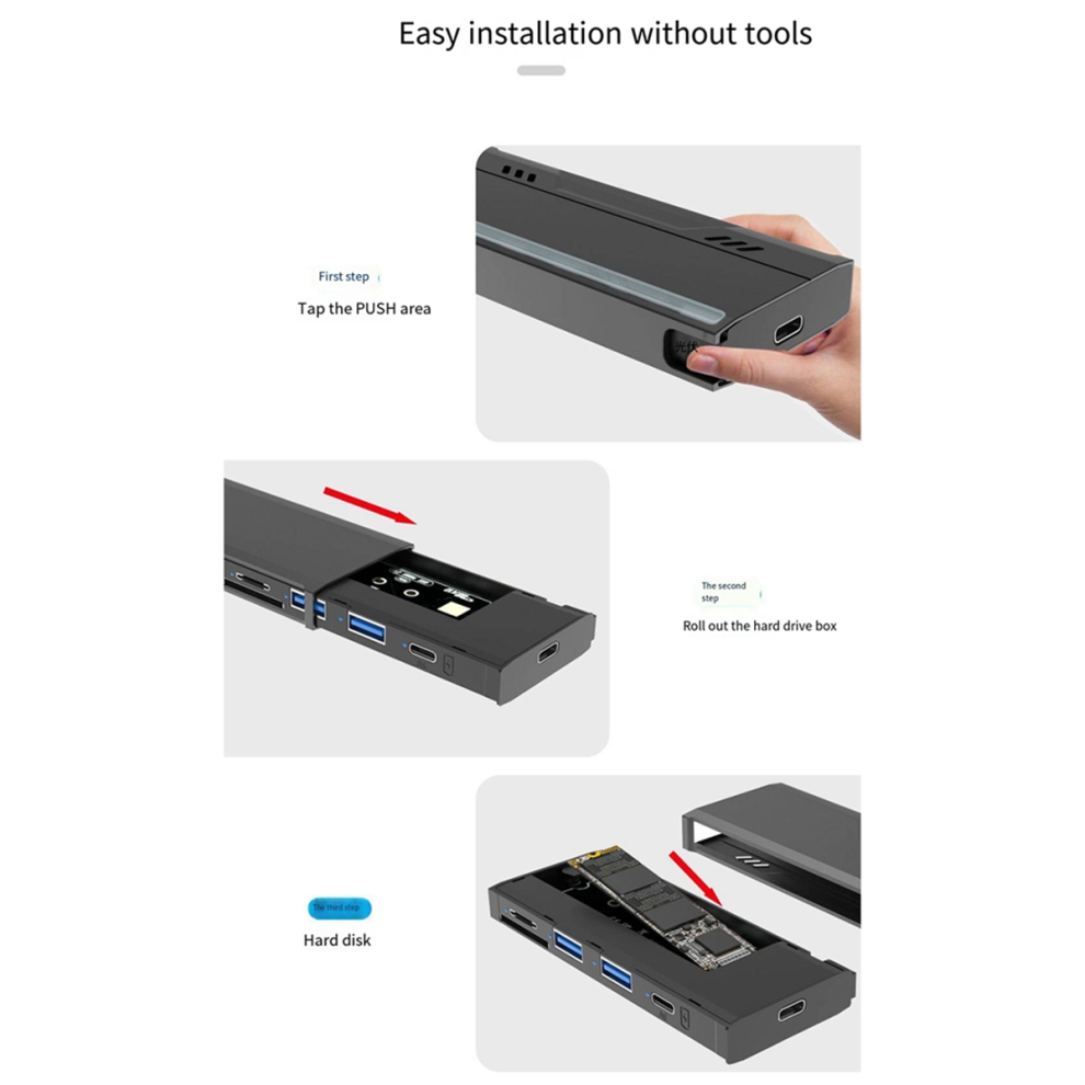 Photos - Drive Case Multifunctional M.2 Hard Drive Enclosure Supports