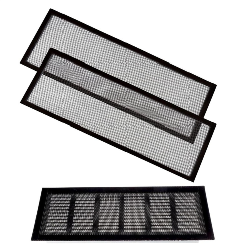 2-pack 4x10 svart golvventilationsnät - silikonmagnetisk luft