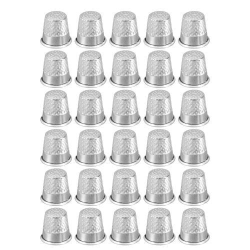 Sewing Thimble Finger Protector, 30 Pcs Metal Shield Ring for Hand Sew 1