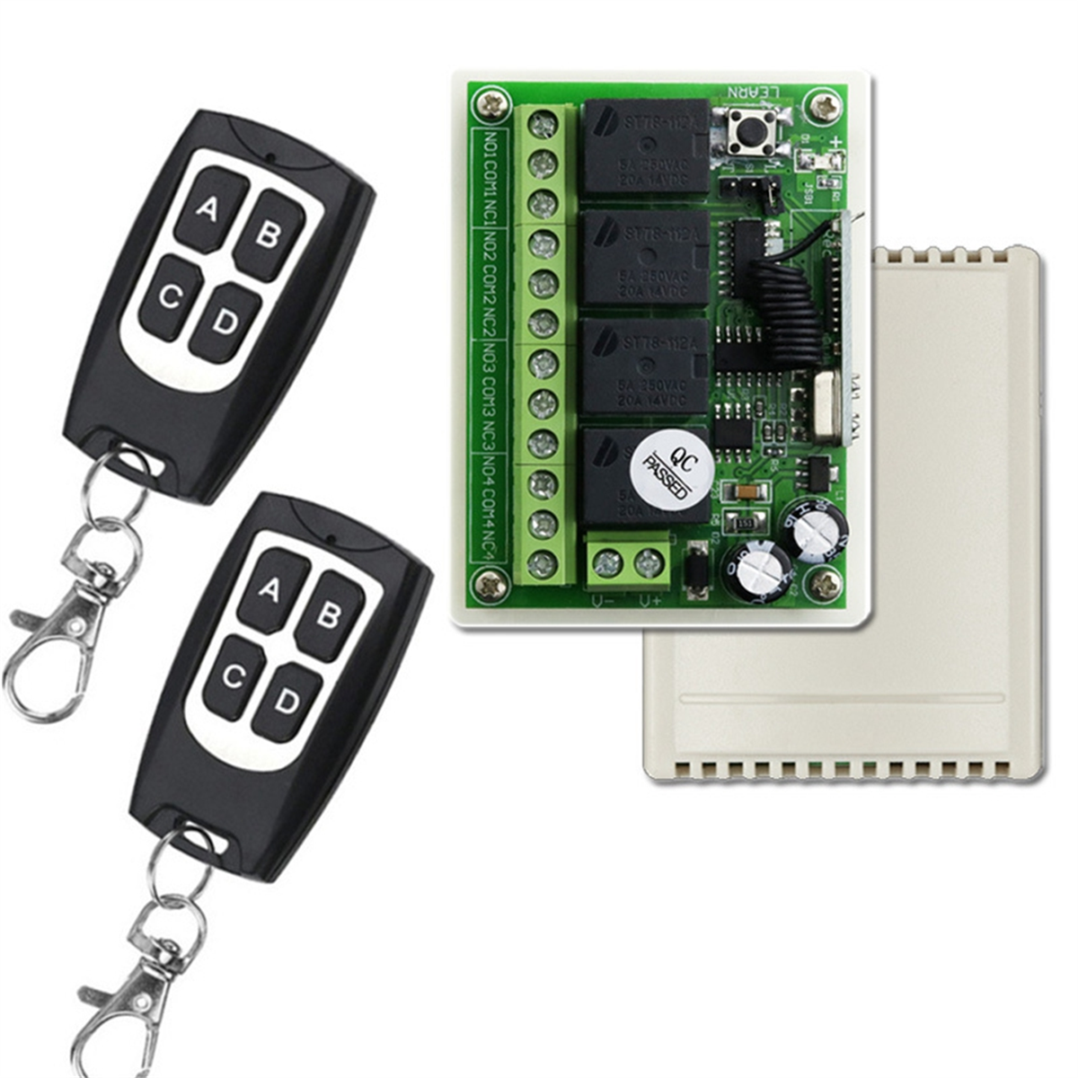 Rf Module Relais Module relais récepteur 433 MHz 12 V 24 V avec 2 émetteurs RF sans fil ...