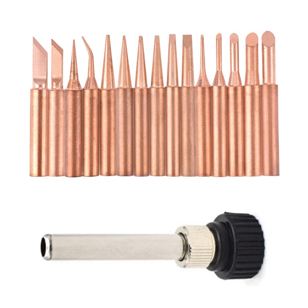 15Pcs/Lot Pure Copper Lead Free Soldering Iron Tips 900M-T Welding Hea 4852641444585