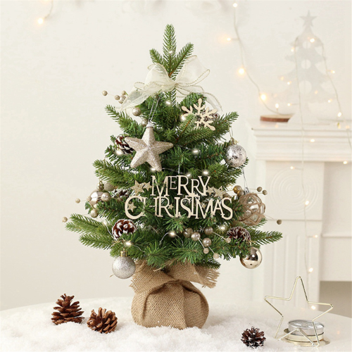 Mini Desktop Christmas Tree Atmosphere Decoration Rotating Music Box H 2