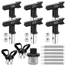 Set de 15 duze pentru pulverizator de vopsea airless, duză reversibilă cu distanțier