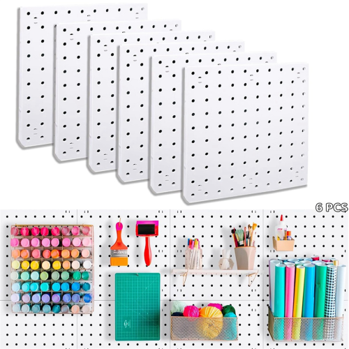 stk. Pegboard, vægorganiseringspaneler, hvid montering, til hobbyartikler 2