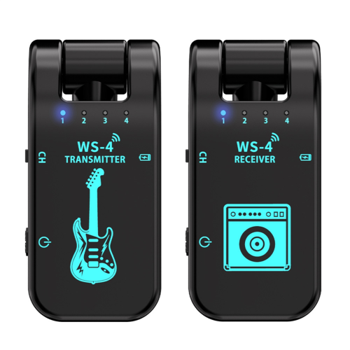 2.4G WS-4 trådløs gitarsystem sender/mottaker for elektrisk bas 2