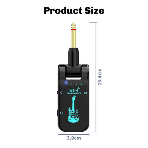 2.4G WS-4 trådløs gitarsystem sender/mottaker for elektrisk bas 1
