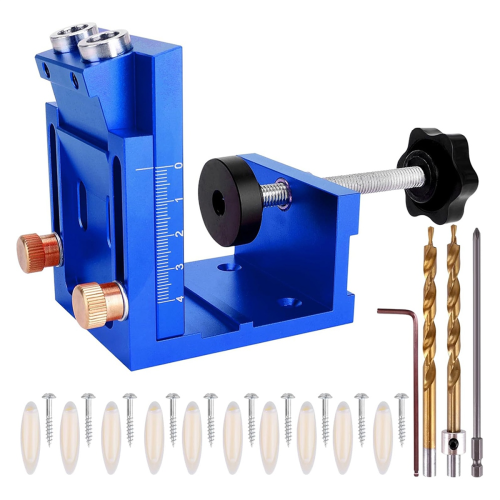 Pocket Hole Jig Kit for DIY Woodworking,Adjustable Woodworking Tool 15
