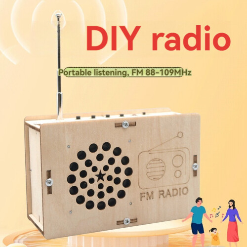 Μοντέλο Ραδιοφώνου FM DIY Ξύλο Επιστημονικό Έργο Steam για Παιδιά Έφηβοι Γέννηση 2