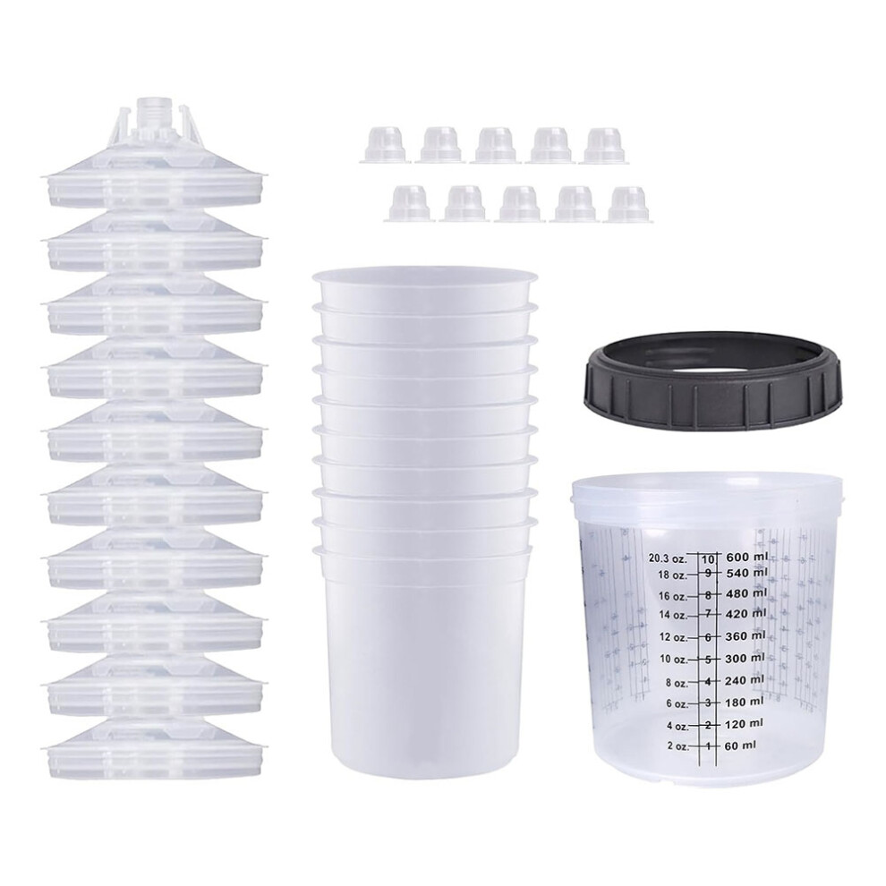 1Set Sprayer Paint Tank Spraying Mixing Cup 600Ml Disposable Measuring 4852641460981