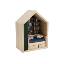 Estantería pequeña de madera con 200 libros para la ansiedad