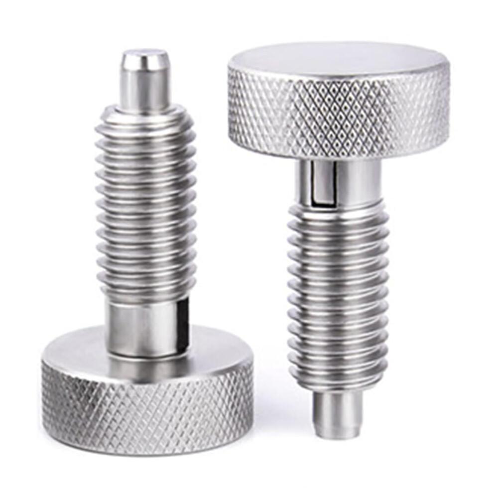 2Pcs M10 Stainless Steel Hand Retractable Spring Plungers With Knurled 4852641461308
