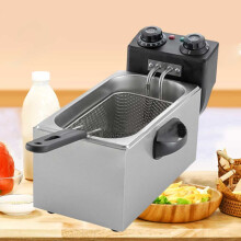 3L 2000W Steel Electric Fat Fryer with Adjustable Temperature Timer