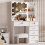 Hollywood Makeup Vanity Table Stool Set w/ LED Bulbs & Sliding Mirror 2