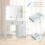 Hollywood Makeup Vanity Table Stool Set w/ LED Bulbs & Sliding Mirror 3
