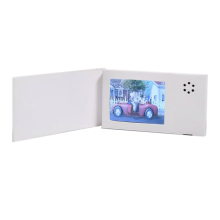 2,4 tommers bursdagskort med hvitt videobokkort, 128 MB LCD-skjerm, invitasjon, gavemusikk