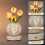 Φωτιστικό γραφείου Tulip Night Light με τεχνητό λουλούδι και βάζο με κοπτικό USB Ch 7