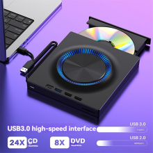 Unidade óptica externa USB, reprodutor de CD e DVD portátil, gravador de expansão para carro