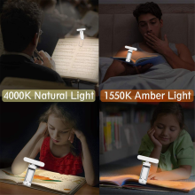 USB Clip Lesen Licht Klapp Buch Led Tragbare Wiederaufladbare 6 Helle