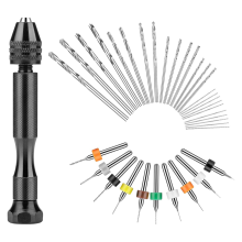 Hand Drill Set, 25PCS Twist Bits and 10PCS PCB Mini Bits, Jewelry Dril