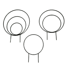 Set de 3 spaliere rotunde pentru plante de interior, metalice, pentru plante cățărătoare