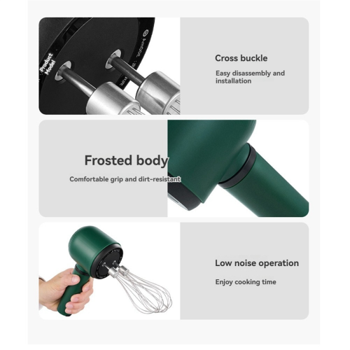 Wireless Portable Hand Whisk With Rechargeable 3 Speeds and 2 for Baki 2