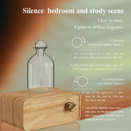 Vernevelende etherische olie diffusers, draadloos, oplaadbaar, houten glas 2