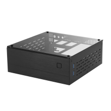 A01 Aluminium Mini-ITX HTPC Stationær Computerkabinet Sort Hærdet Glas