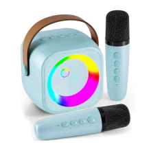 Karaoke zariadenie, prenosný Bluetooth reproduktor s 2 bezdrôtovými mikrofónmi