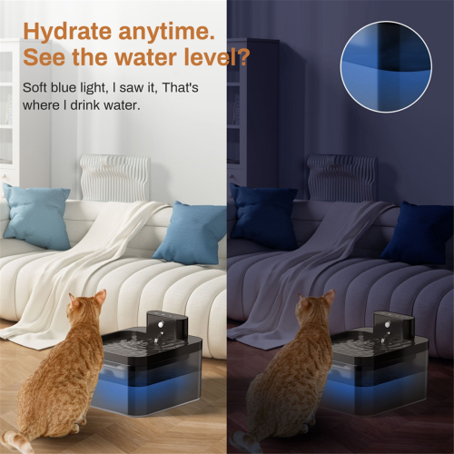 Pet Smart Induction Water Dispenser 2.2l USB Charging Wireless Automático 2