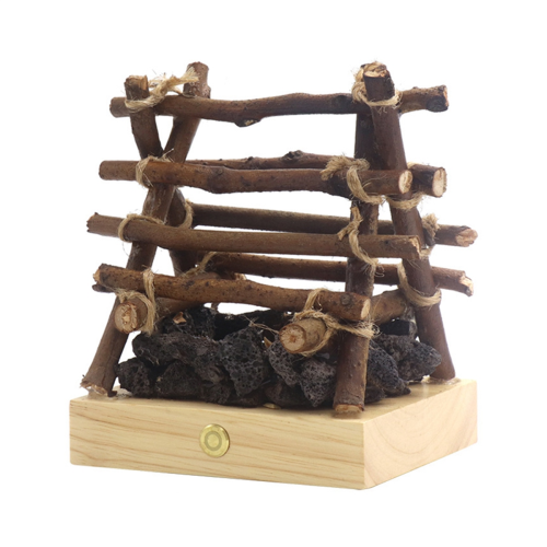 Small Electric Fake Fireplace Log Night Light USB Rechargeable 3 Modes 1