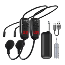 Rechargeable UHF Microphone Headset Head-Wear Wireless for Voice Ampli