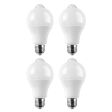 4PC E27 LED žiarovka s pohybovým senzorom PIR svetlo s automatickým zapnutím/vypnutím v noci pre Po...