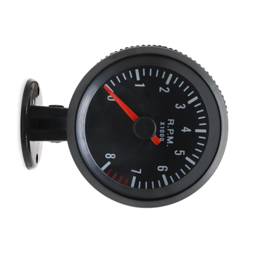 Tacômetro automotivo de 2 polegadas e 52 mm, medidor de RPM, 0-8000 RPM, analógico, caixa preta 2