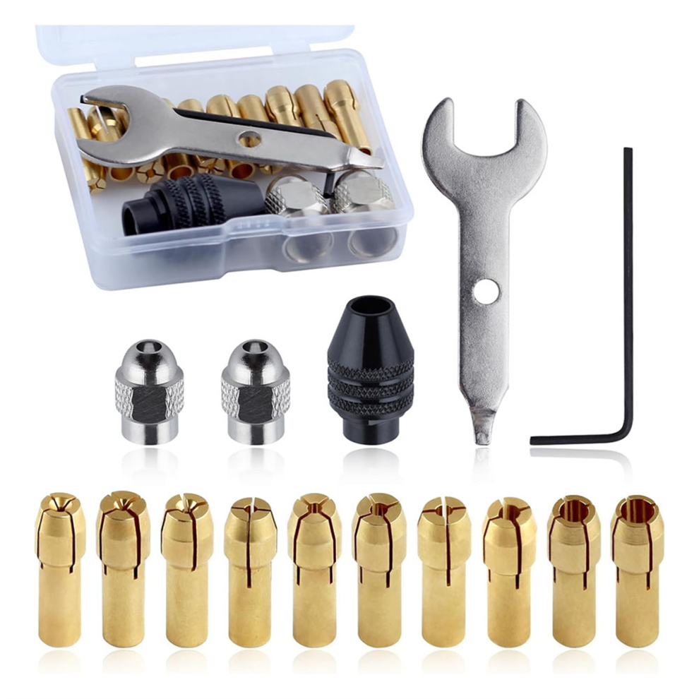15Pcs Drill Chuck Collet Set Rotary Nuts 0.5-3.2Mm Shank Replacement 4 4853103945770