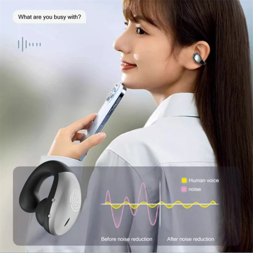 Bone Conduction Open Ear Clip Wireless Bluetooth 5.5 Headphones LED Br 2