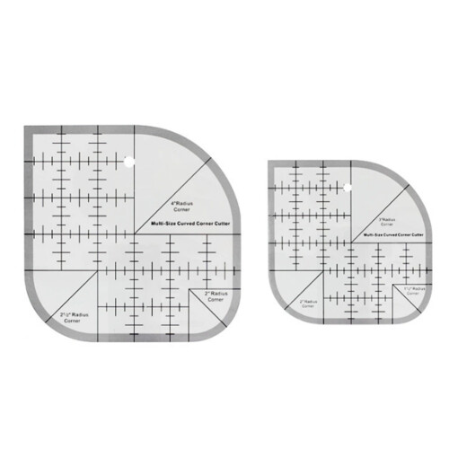 Csúszásmentes ívelt sarokvágó vonalzó barkácsoláshoz, patchwork varráshoz, sablon