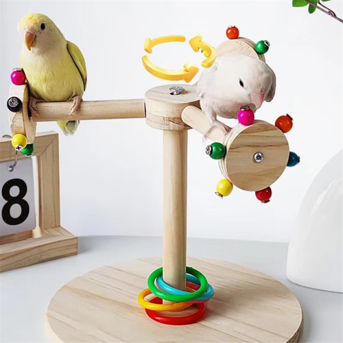 Bird Perch Stand Stick Toy for Sparrow Rotating Windmill Design Claw G 2