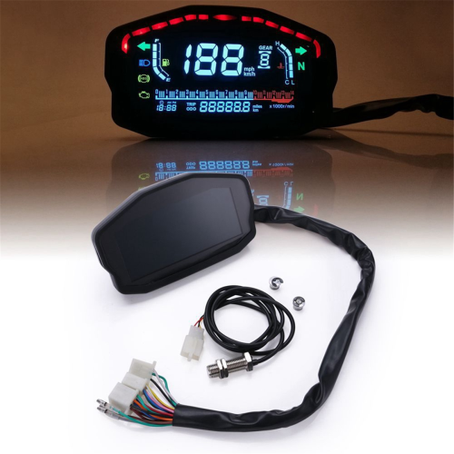 Μοτοσικλέτα Universal LCD Ταχύμετρο Θερμοκρασία Νερού Δείκτης Καυσίμου Odom 2